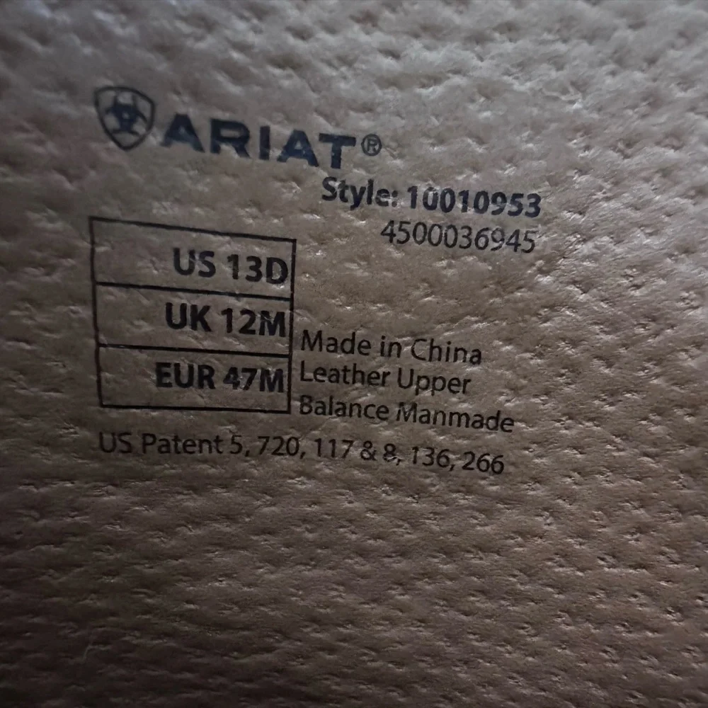 Ariat Boots Rawhide Leather Western Cowboy Groomsman SquareToe #10010953 Mens 13 - Picture 8 of 12